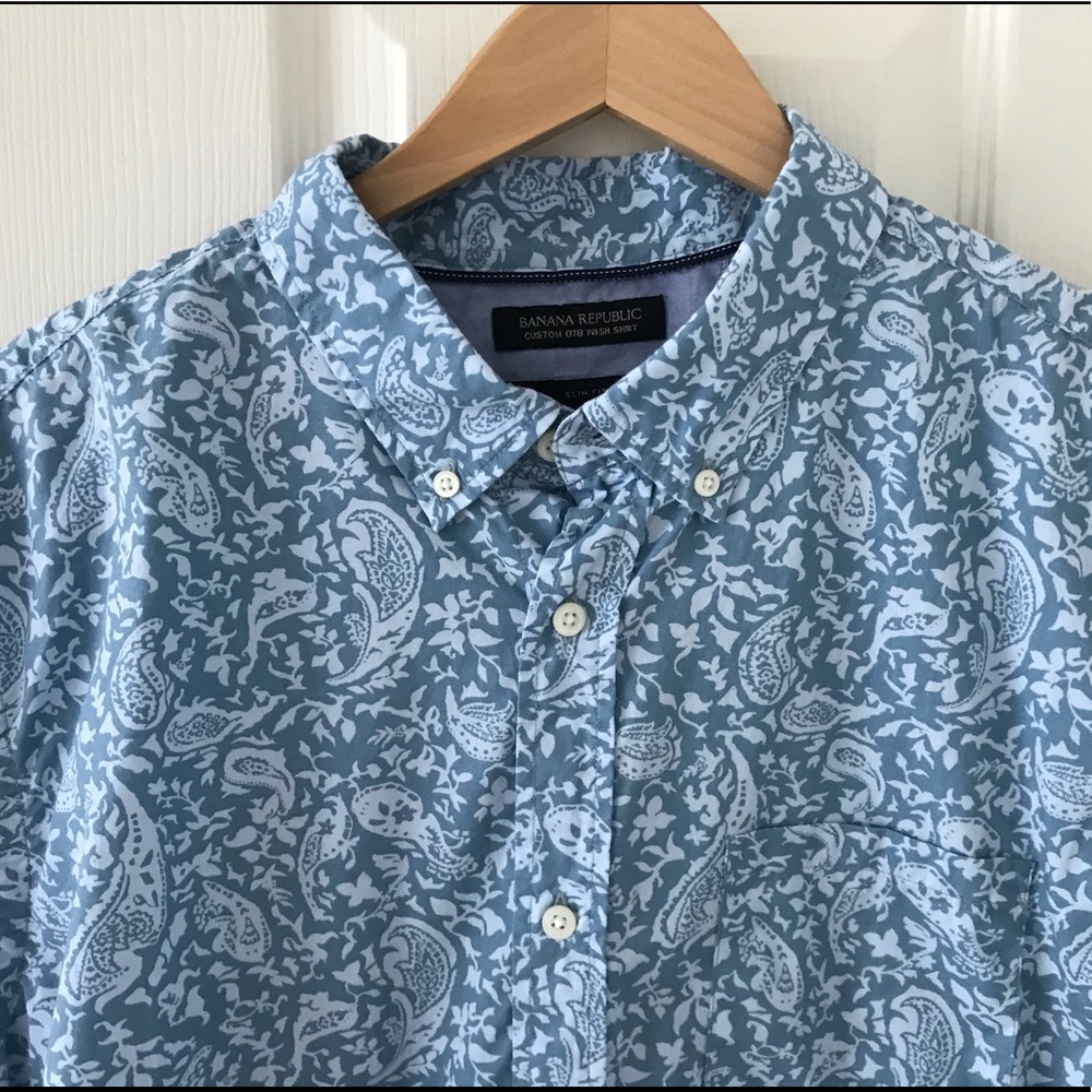 Patterned Blue Button Down - image 2